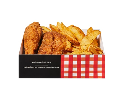 2 Pieces of Fried Chicken & Potato Wedges (After 11am) - 400.0 G