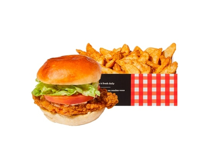 From Our Chefs Crispy Chicken Sandwich & Potato Wedges (After 11am) - 307.0 G
