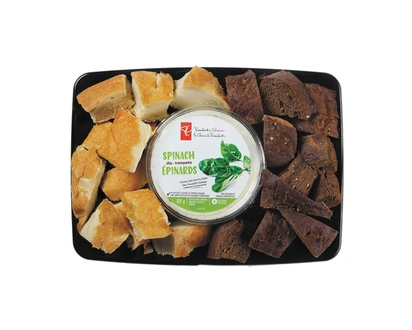 Spinach Dip with Pumpernickel & Sourdough Bread - 575.0 G