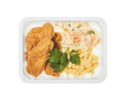 Crispy Chicken Strips with Mac & Cheese and Coleslaw - 420.0 G