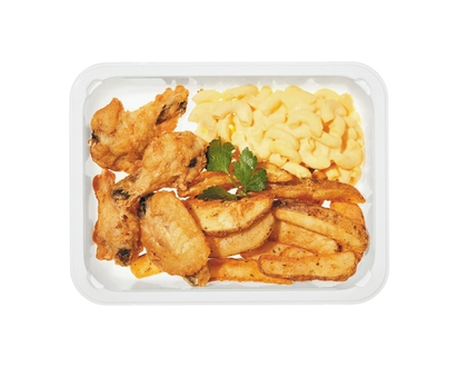 Naked Wings with Mac & Cheese and Wedges - 375.0 G