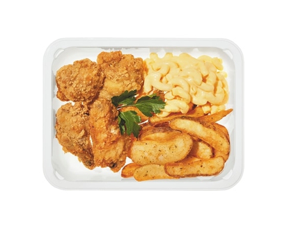 Breaded Wings with Mac & Cheese and Wedges - 481.0 G