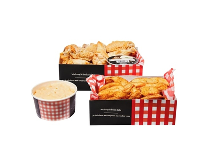 14 Chicken Wings with Wedges and Mac & Cheese (Available After 11am) - 861.0 G