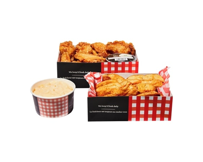 14 Chicken Wings with Wedges and Mac & Cheese (Available After 11am) - 895.0 G