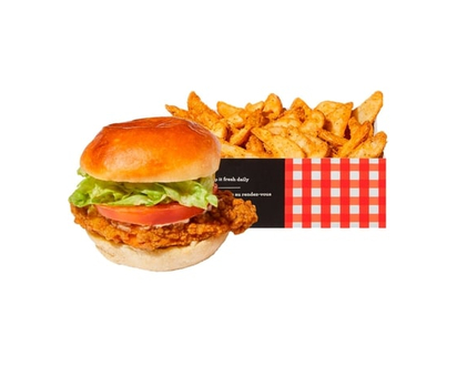 Crispy Chicken Sandwich & Potato Wedges (After 11am) - 361.0 G