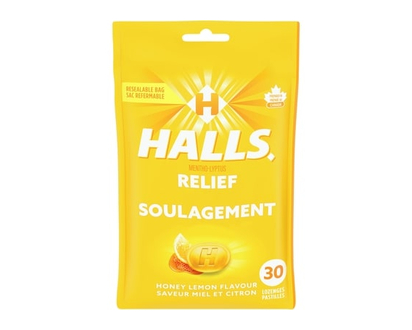 Mentho-Lyptus Miel et citron, soulagement des maux de gorge sac de 30 pastilles (emballage de 12) - 30.0 EA