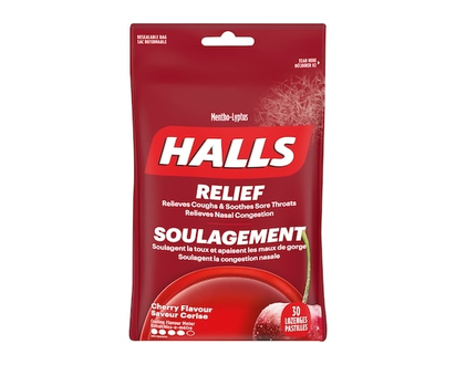 à saveur de cerise, soulagement du mal de gorge, mentho-lyptus, 30 pastilles (emballage de 12) - 30.0 EA