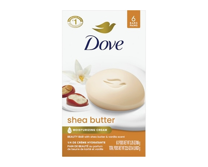 Dove Beauty Bar Soap for Nourished, Radiant Skin, Shea Butter - 637.0 G