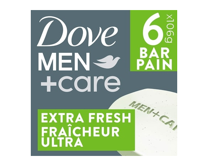 Dove Refreshing Extra Fresh Bar Soap 3-N-1 Hand & Body + Face + Shave - 637.0 G