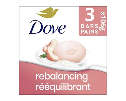 Dove Beauty Bar Gentle Cleanser Moisturizes To Help Rebalance Skin Peach and Rice Milk Gentle Bar Soap Cleanser Made with 1/4 Moisturizing Cream - 318