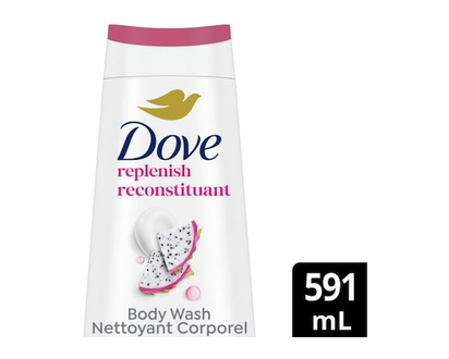Dove Gel douche pour une peau d'apparence saine, Reconstituant aux fruits du dragon et à la crème de noix de coco, avec MicroMoisture renouvelant pend