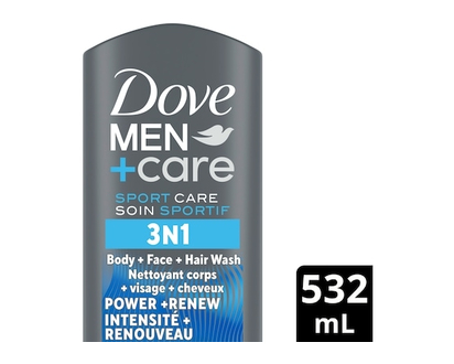 3-en-1 Gel Douche Corps, Cheveux et Visage avec Technologie Micromoisture Nourrissante 24 Heures Gel Douche pour Hommes Dove Men+Care Rafraîchissant P