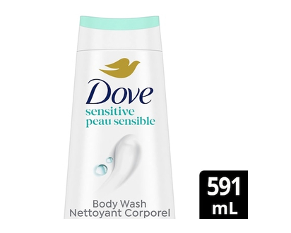Dove Nettoyant Corporel pour une peau renouvelée d'apparence saine Sensitive Skin Hypoallergénique nourrit la peau - 591 ML