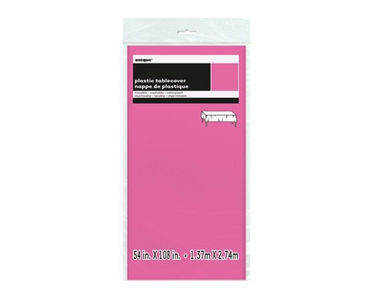 Unique Plastic Rectangular Tablecover, Hot Pink - 1.0 EA