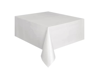 Unique Plastic Tablecover, Rectangular, White - 1.0 EA