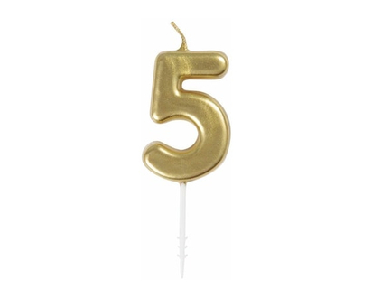 Mini Gold Number 5 Pick Birthday Candle - 1.0 EA
