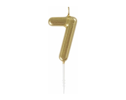 Mini Gold Number 7 Pick Birthday Candle - 1.0 EA