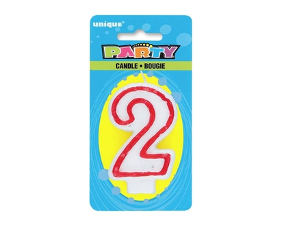 Unique Number 2 Deluxe Birthday Candle - 1.0 EA