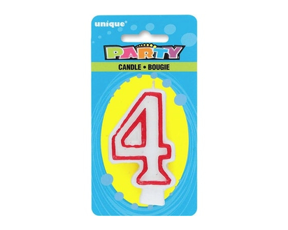 Unique Number 4 Deluxe Birthday Candle - 1.0 EA