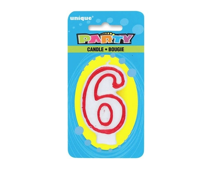 Unique Number 6 Deluxe Birthday Candle - 1.0 EA