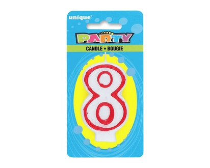 Unique Number 8 Deluxe Birthday Candle - 1.0 EA