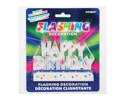 Flashing Happy Birthday Cake Decoration - 1.0 EA