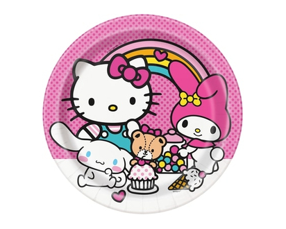 8 Hello Kitty 9 Paper Plates - 1.0 EA