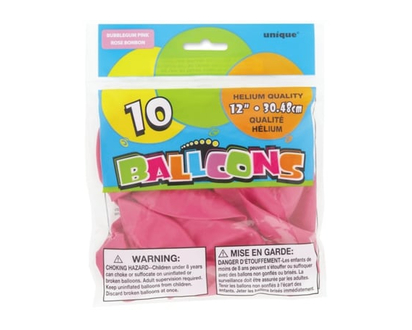 12" Latex Balloons, 10ct - Bubblegum Pink - 1.0 EA