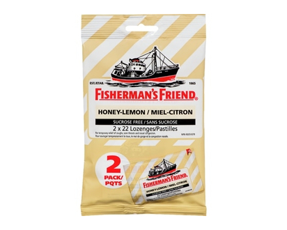 Fisherman's Friend Honey-Lemon Sucrose Free 2 Pack x 22 Lozenges - 44.0 EA