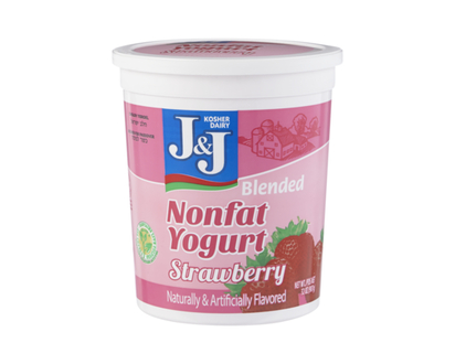 J and J Kosher Non Fat Yogurt, Non Fat Strawberry - 907.0 G