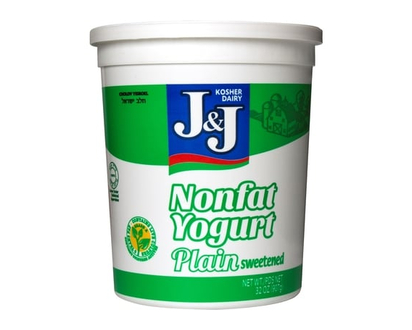 J and J Nonfat Yogurt Plain Sweetened - 907.0 G