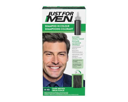 Shampooing colorant Just For Men, Coloration capillaire pour homme - Brun foncé, H-45 - 1 BTE
