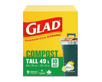Glad Bags Compost Tall 49 L - 10.0 EA