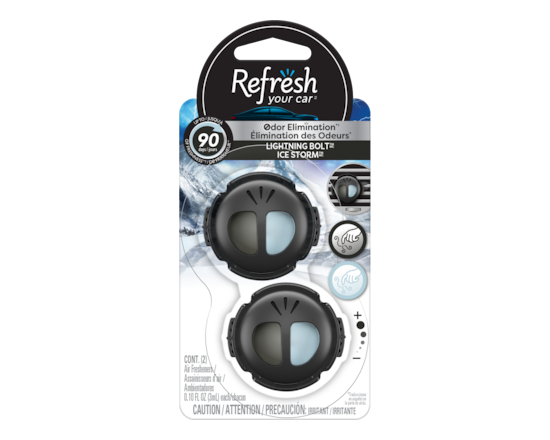 Refresh Your Car Refresh Your Car Mini Diffuser Car Air Fresheners, Lightning Bolt / Ice Storm Scent, 2 Pack. - 2.0 EA
