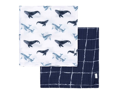 2pk Muslin Blanket - Coastal Calm - 1.0 EA