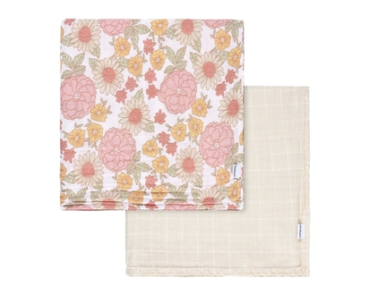 2pk Muslin Blanket - Retro Floral - 2.0 EA