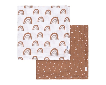 2pk Muslin Blanket - Boho Rainbow - 2.0 EA
