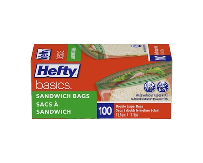 Hefty Sandwich Bags, 100 Bags - 100.0 EA