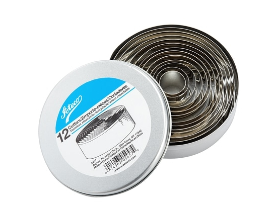 5457 12-Piece Stainless Steel Round Cutter Set, Plain, case - 1.0 EA