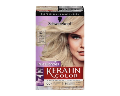 Schwarzkopf Keratin Color Permanent Hair Color Cream, 10.1 Extra Light Ash Blonde - 60 ML
