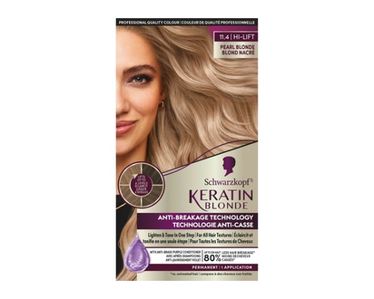 Schwarzkopf Keratin Blonde Permanent Hair Colour Cream Pearl Blonde 11.4, Hi-Lift Permanent Color, 1 Application - 60 ML