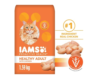 Iams Nourriture sèche pour chats adultes PROACTIVE HEALTH Healthy Adult avec poulet, sac - 1.588 KG
