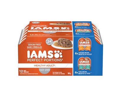 Iams Perfect Portions Cat Wet Food Adult Grain Free Chicken & Tuna Cuts in Gravy Multipack - 900.0 G