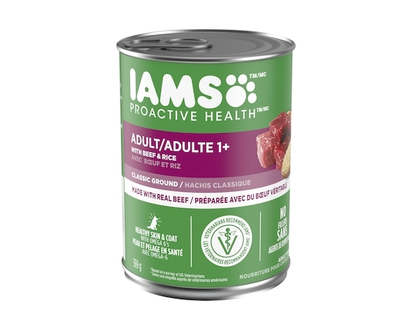 Iams Proactive Health Adult Wet Dog Food, Beef & Rice, Classic Ground - 369.0 G