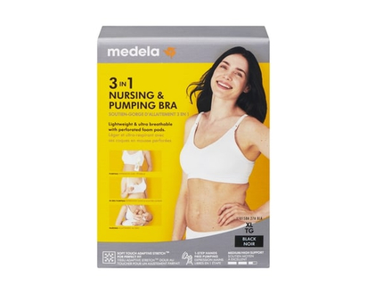 3 in 1 Nursing & Pumping Bra XL, Black - 1.0 EA