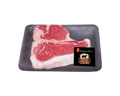 President's Choice Certified Angus Beef Porter House T-Bone Grilling Steak, Service Case