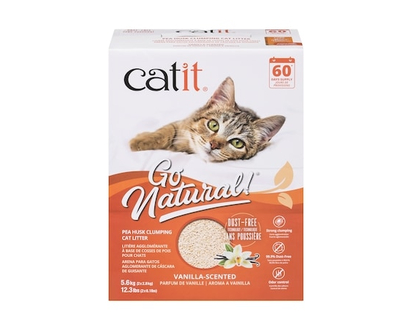 Catit Go Natural Pea Husk Clumping Cat Litter Vanilla-Scented - 5.6 KG