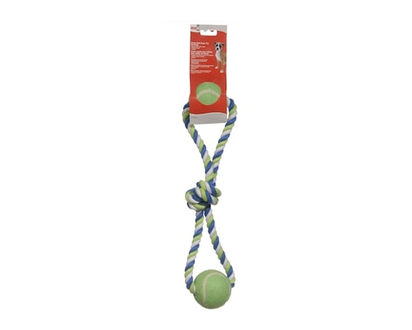 Dogit Cotton Tug Rope w/2 Tennis Balls Dog Toy - 1.0 EA
