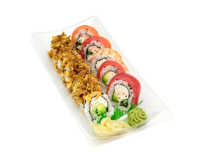 Zenshi Duo Combo - Crunchy CA & Rainbow Roll 10pc (Available after 11am) - 244.0 G