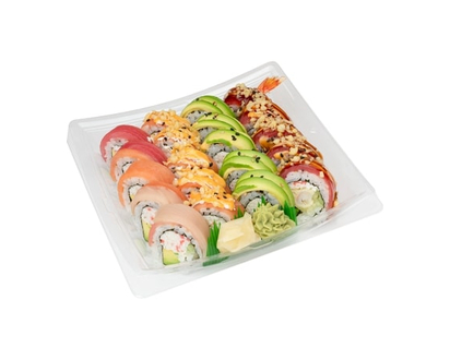 Premium Chef Sampler #1 (Rainbow, Salmon, Dragon, Dynamite) 20pc (Available after 11am) - 561.0 G
